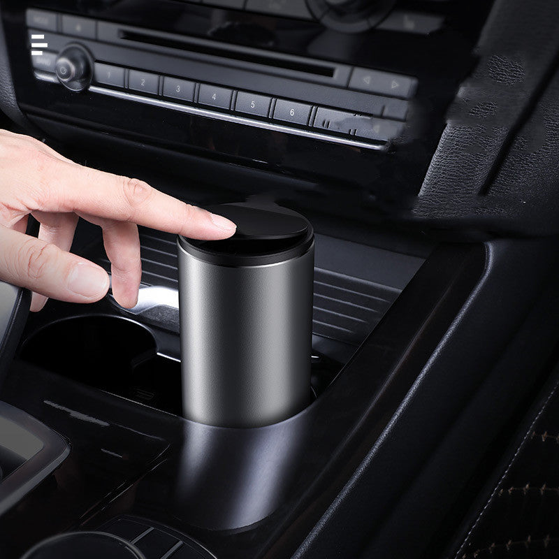 Alloy Car Trash Bin with Odor-Seal Lid