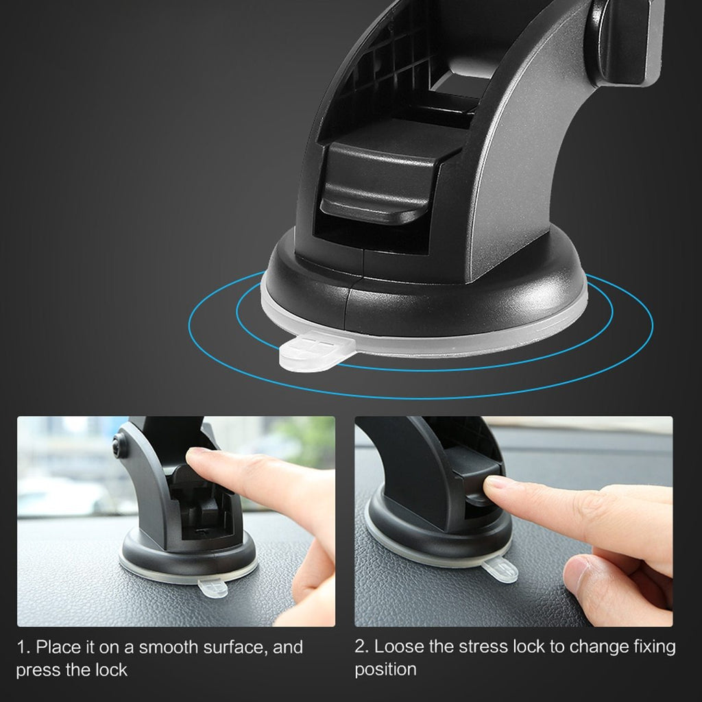 Telescopic Car Phone Holder, 360 Degree Dashboard Mount