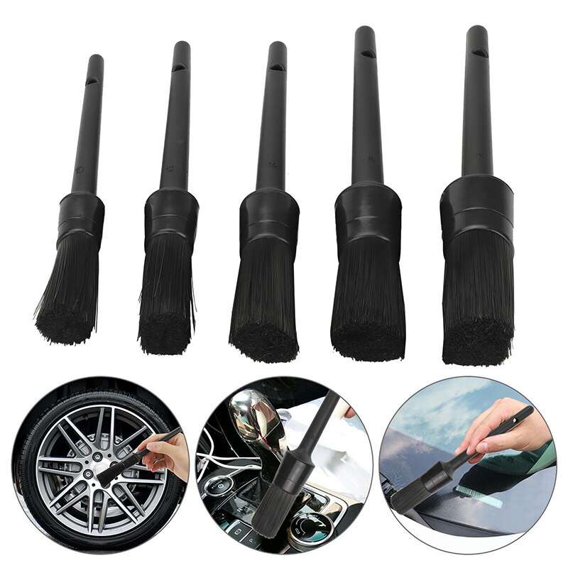 5-Piece Boar Hair Car Detailing Brush Kit