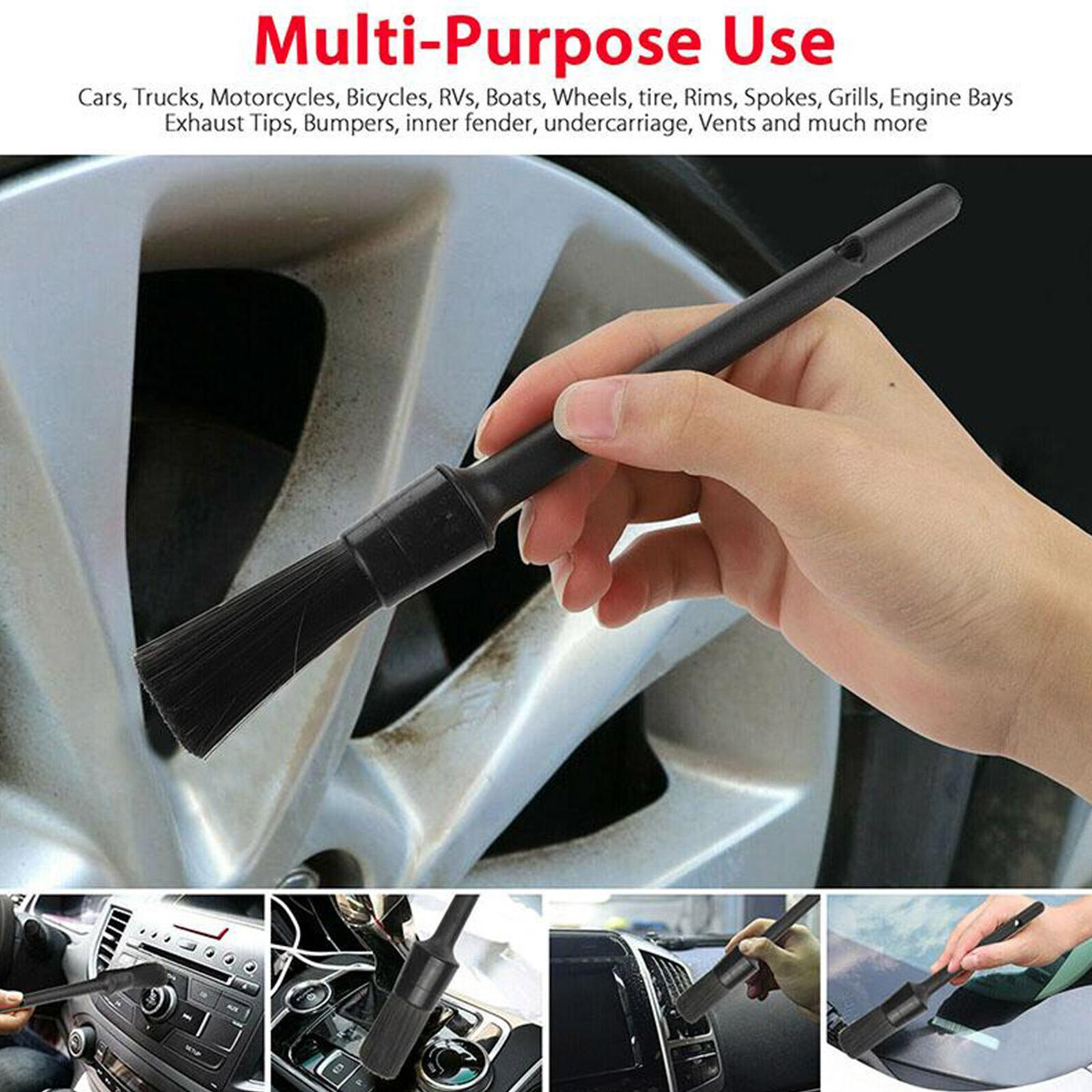 5-Piece Boar Hair Car Detailing Brush Kit
