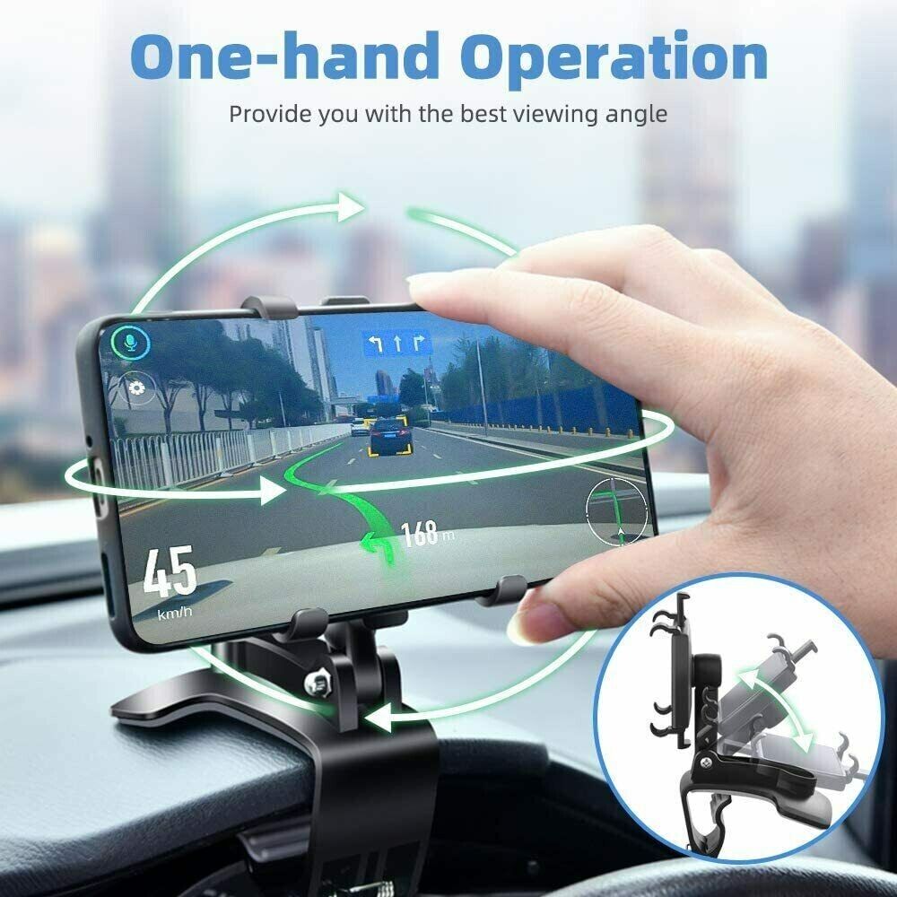 Universal Car Dashboard Phone Mount, Clamp and Cradle Style