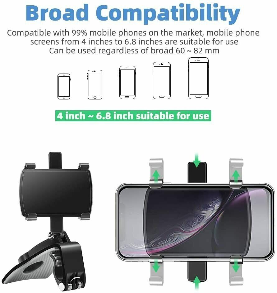 Universal Car Dashboard Phone Mount, Clamp and Cradle Style