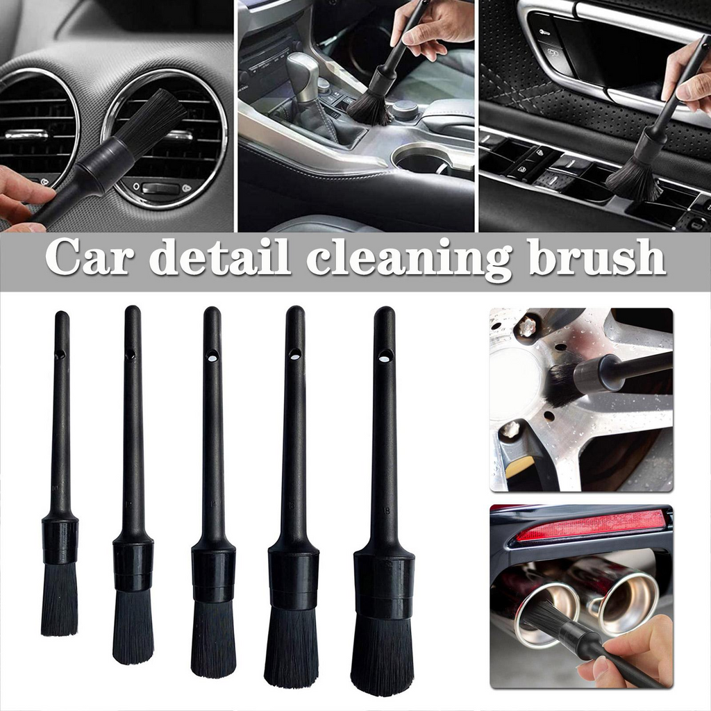 5-Piece Boar Hair Car Detailing Brush Kit