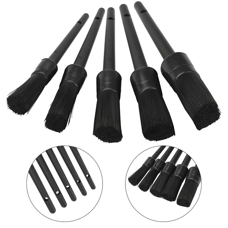 5-Piece Boar Hair Car Detailing Brush Kit
