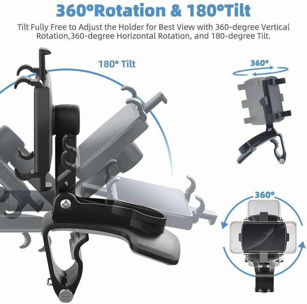 Universal Car Dashboard Phone Mount, Clamp and Cradle Style