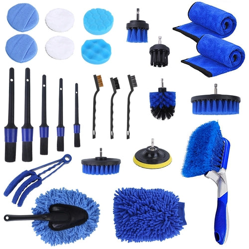 26-Piece Car Detailing Brush Kit with Drill Brushes