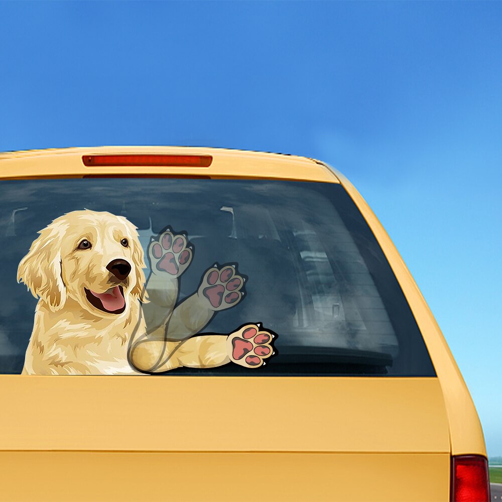Waving Dog Rear Windshield Wiper Sticker