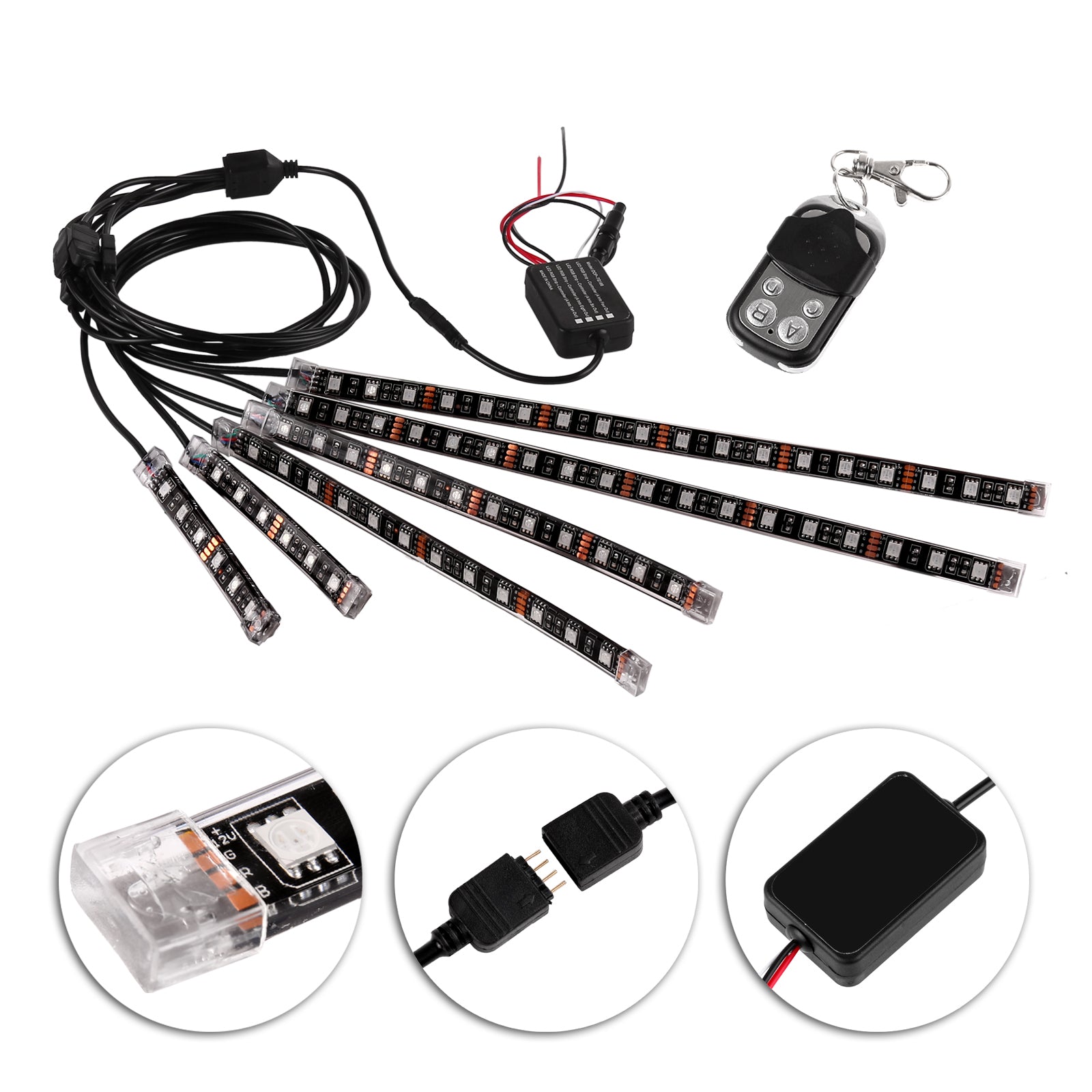 RGB Voice-Controlled LED Glow Lights, Car and Motorcycle
