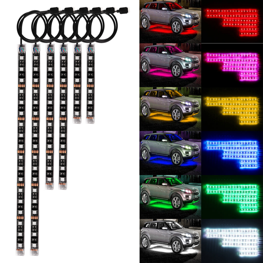 RGB Voice-Controlled LED Glow Lights, Car and Motorcycle