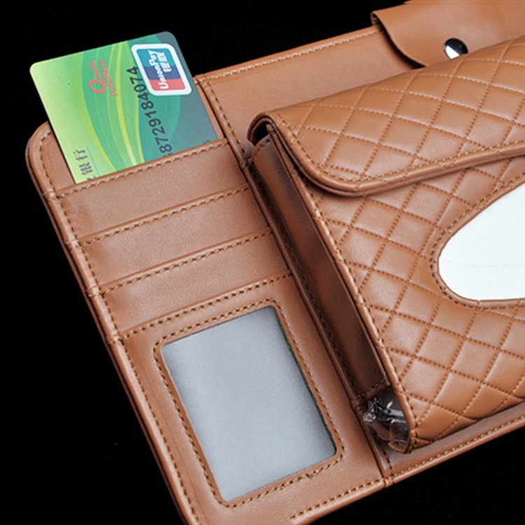Leather Car Sun Visor Organizer, Multifunction