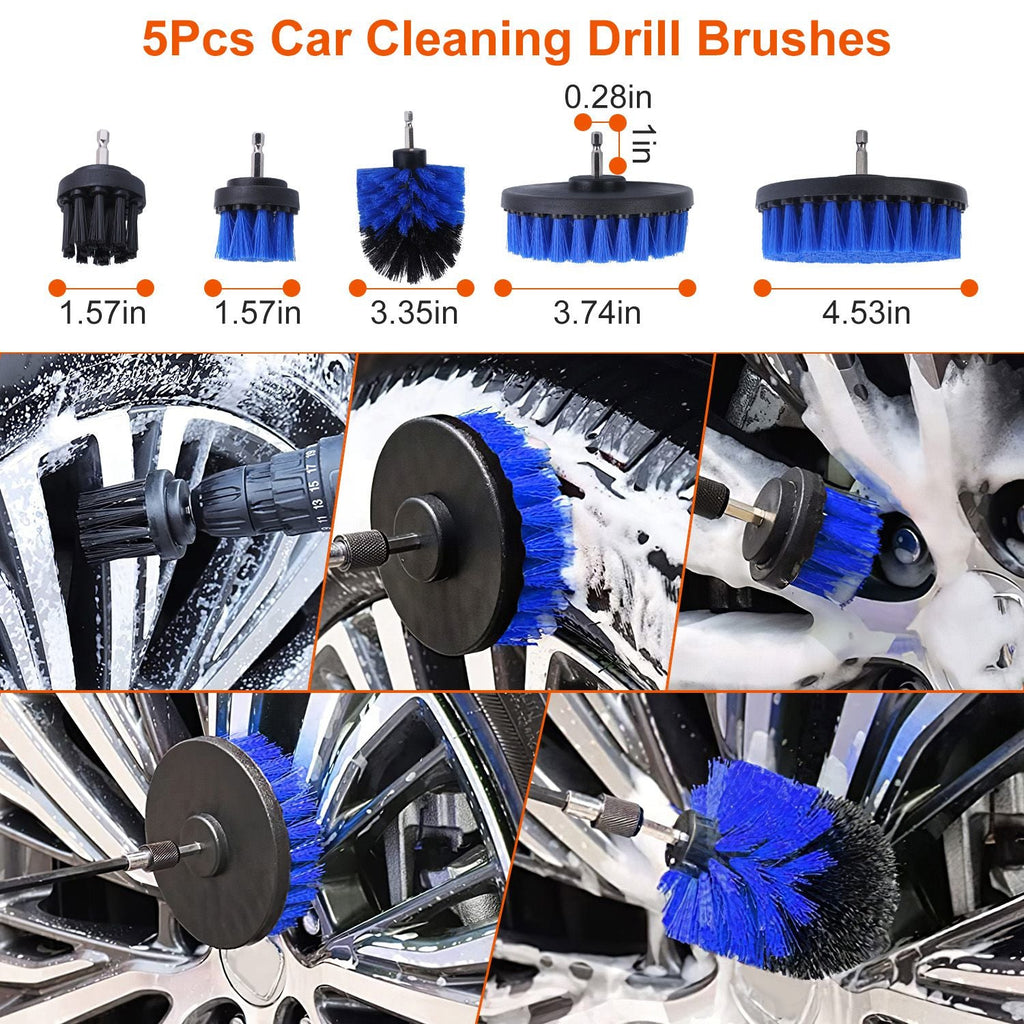 26-Piece Car Detailing Brush Kit with Drill Brushes