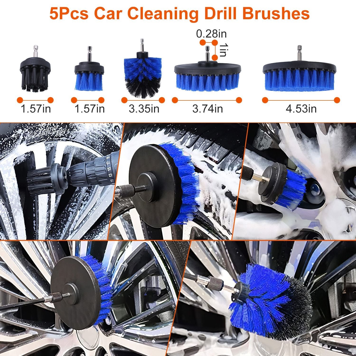 26-Piece Car Detailing Brush Kit with Drill Brushes