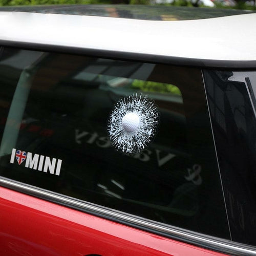 3D Golf Ball Window Crack Sticker